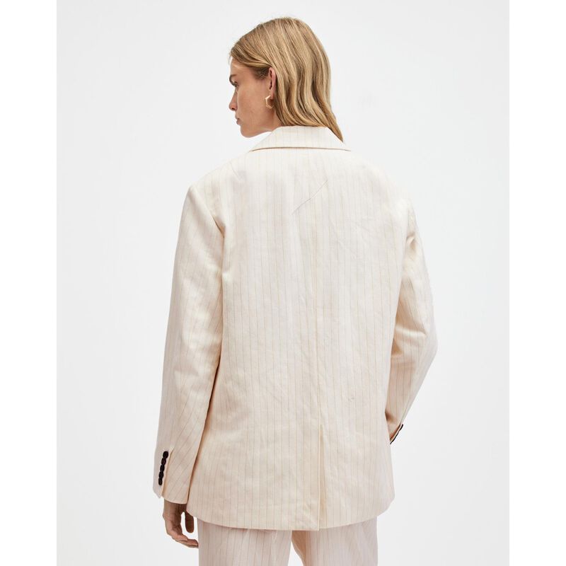 AllSaints Payton Metallic Stripe Linen Blend Blazer image number 1